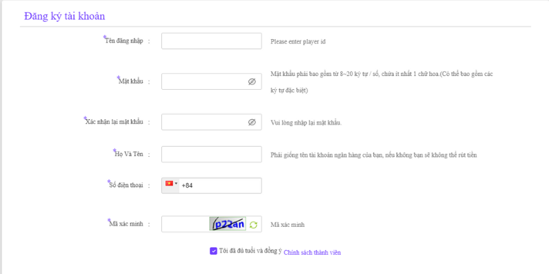 ĐĂNG KÝ BET88 Những thông tin cần điền khi đăng ký bet88